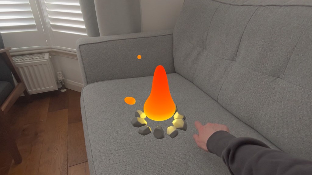 Campfire Space fire volume 3D object in mixed reality